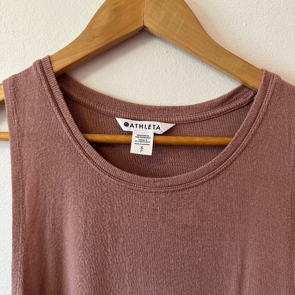 Athleta Ribbed Mauve Racerback Tank Top | Size Small - Picture 2 of 5